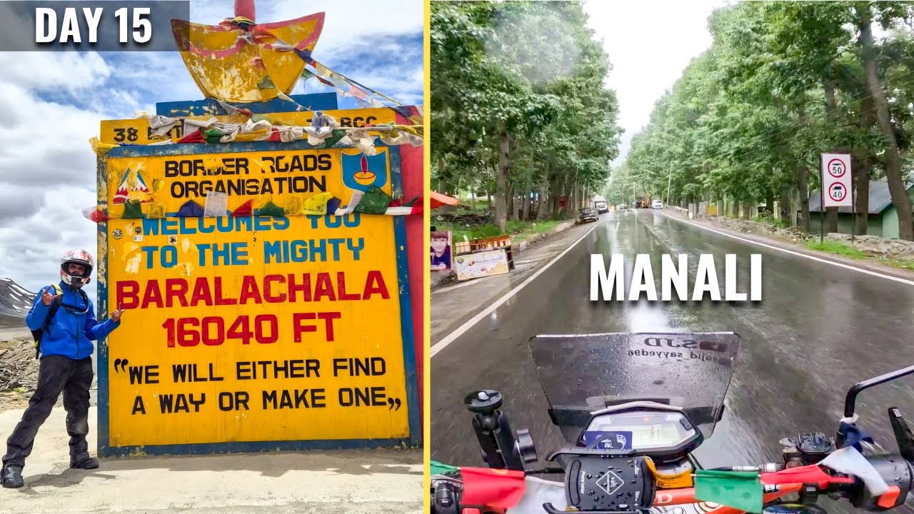 LADAKH RIDE DAY 15 | NYOMA TO MANALI VIA SUMDO SARCHU GHATA LOOP BARALACHALA PASS ATAL TUNNEL XPULSE
