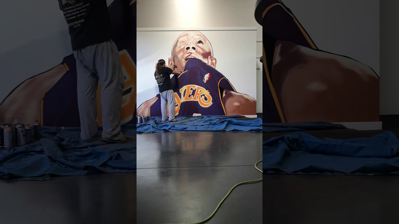 Melbourne Artist Lushsux Paints Kobe Bryant Mural in Timelapse Footage