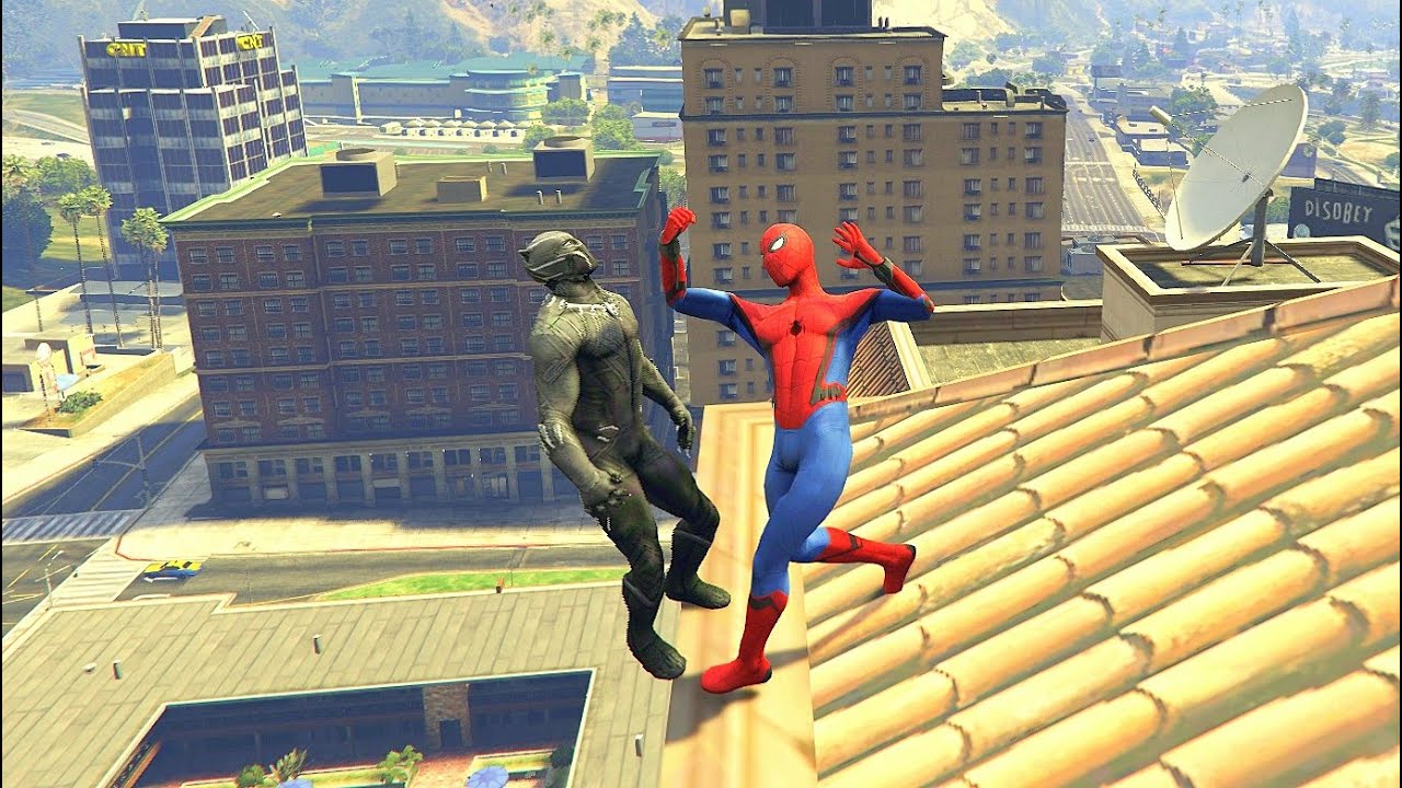 GTA 5 Crazy/Funny Ragdolls Spiderman Vs Black Panther vol.6 (Euphoria Physics, Funny Moments) Fails