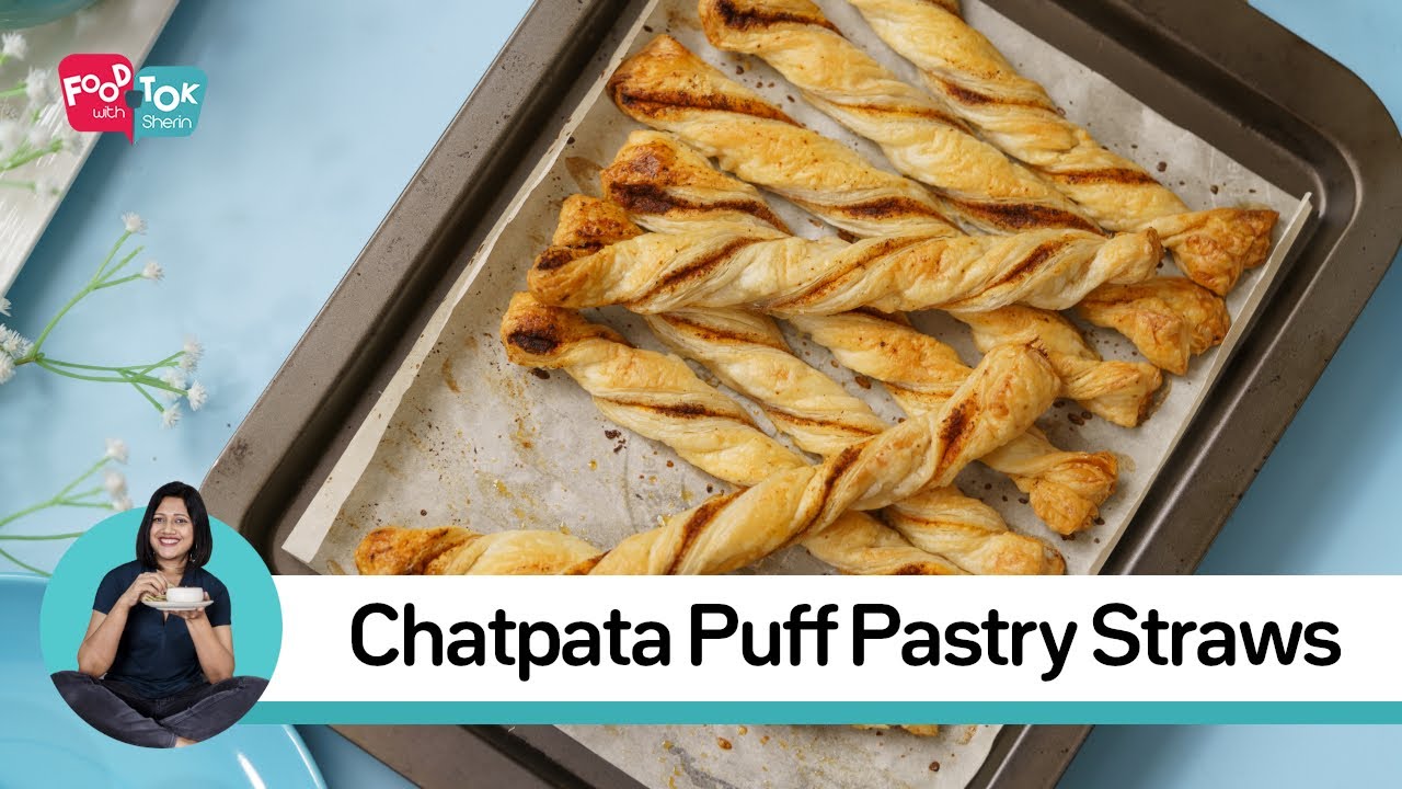 Easy Chatpata Puff Pastry Straw Recipe | Easy To Make Puff Pastry Twists | Kids Friendly Recipe