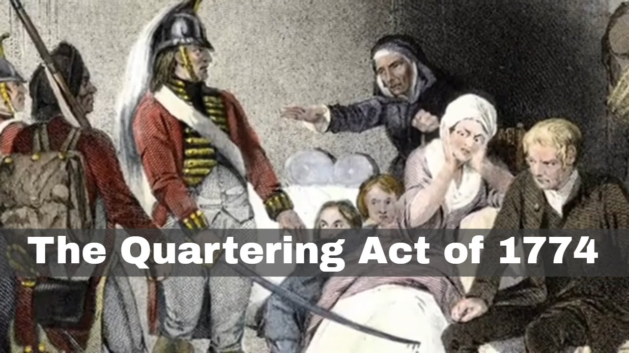 2nd June 1774: The Quartering Act, the fourth of the Intolerable Acts, passed by British Parliament