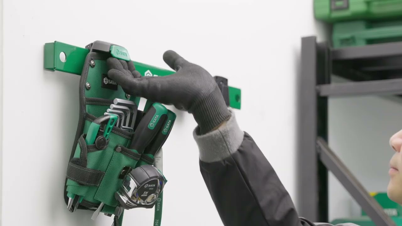 SATA 95238 Heavy Duty Tool Belt + 95244 Quick Release Belt Clip + Quick Release Tool Pouches