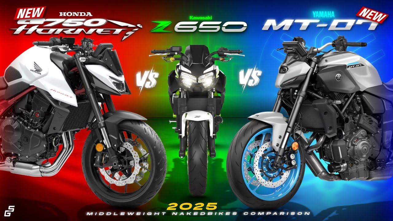 2025 Budget Middleweight Nakedbike Showdown! ┃ Yamaha MT-07 vs Honda CB750 Hornet vs Z650