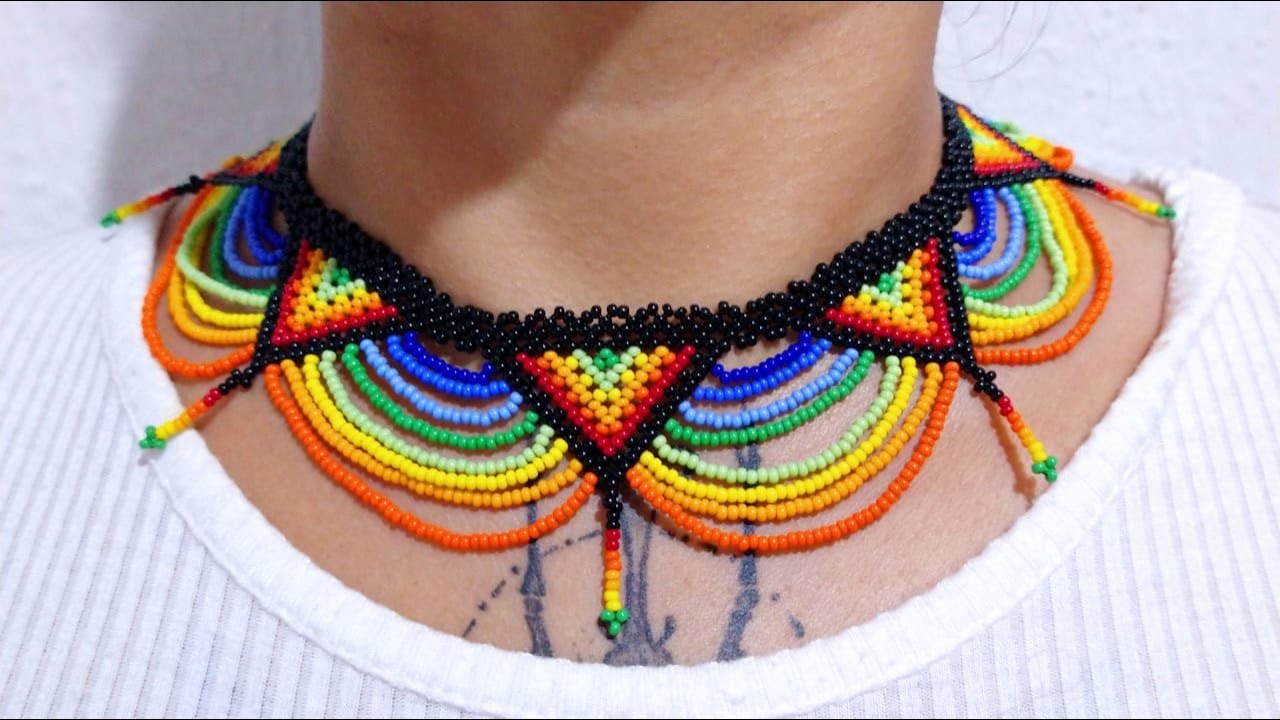 COLLAR DE CHAQUIRAS/MOSTACILLAS MULTICOLOR + ANUNCIO EN EL CANAL -Vanessa Basurto♥