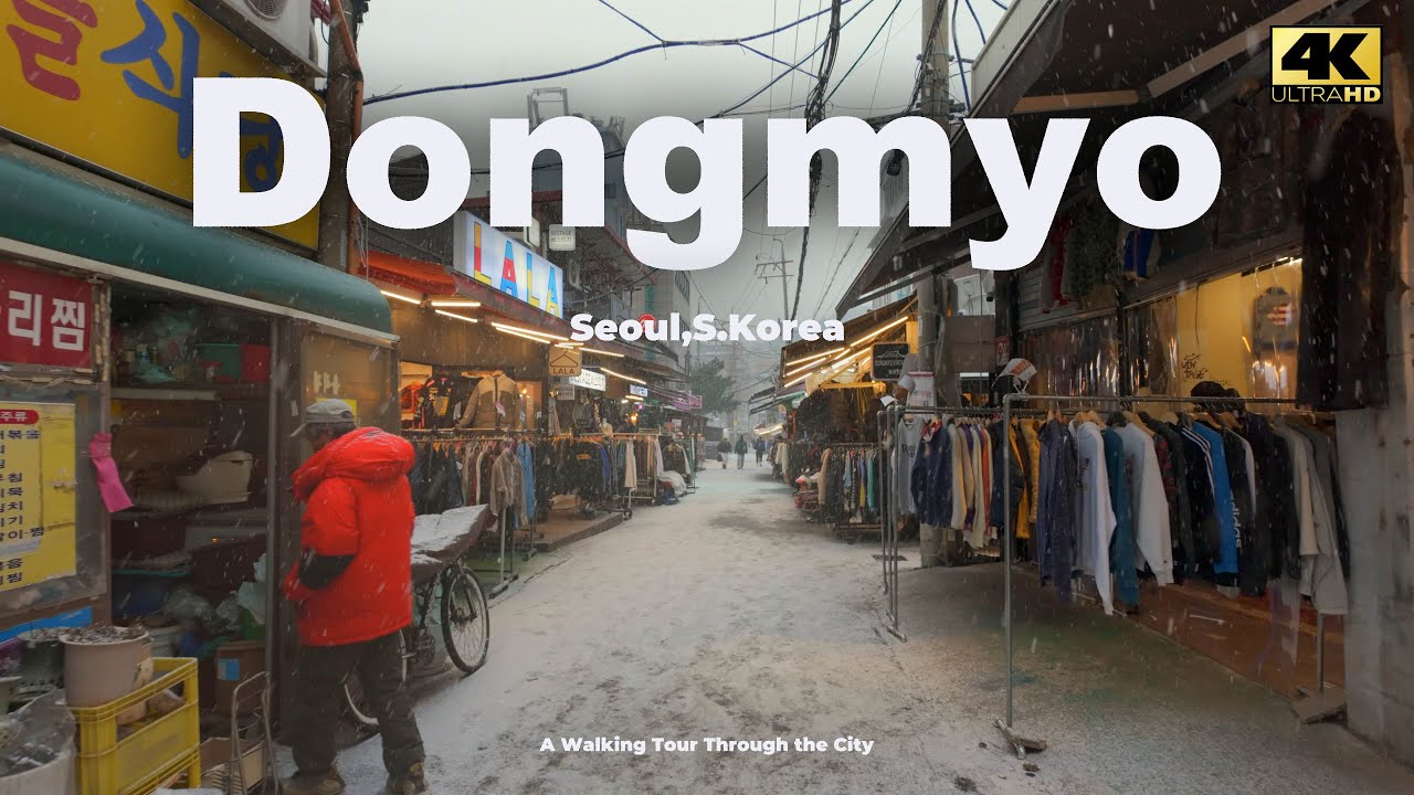4K - 눈 내리는 서울 동묘시장_Snowy Dongmyo Flea Market, Seoul