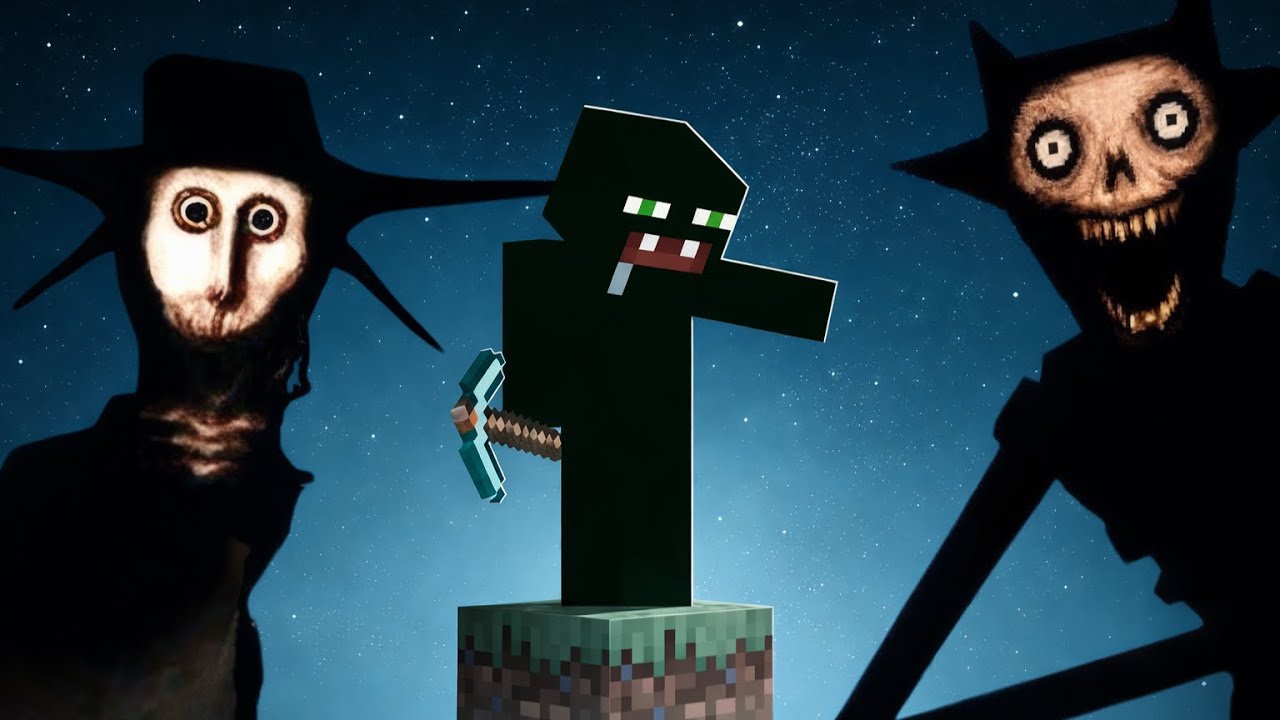 I Survived Minecraft ONE BLOCK With EVERY HORROR MOD