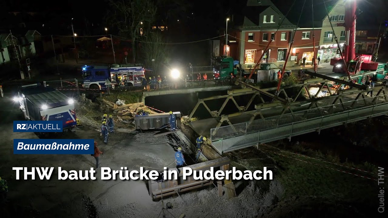 THW baut Br&uuml;cke in Puderbach
