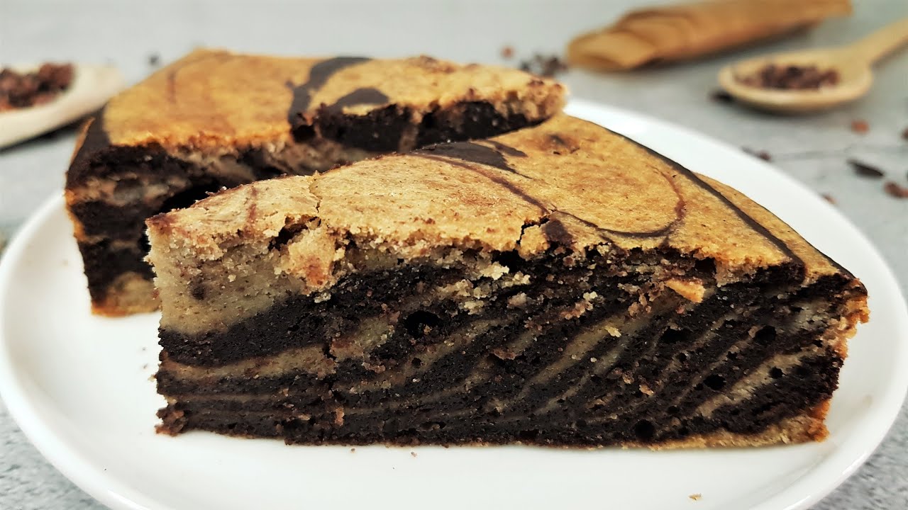 Amazing Vegan Marble Cake /Zebra Cake- It's GLUTEN-FREE  & SUGAR-FREE
