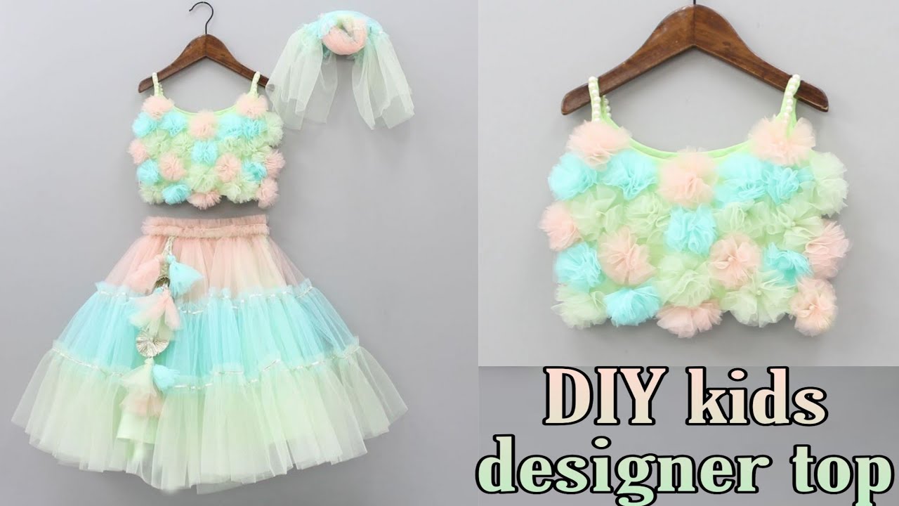 DIY Baby crop top cutting & stitching/3 to 5 year baby girl crop top/Easy to make flower design top