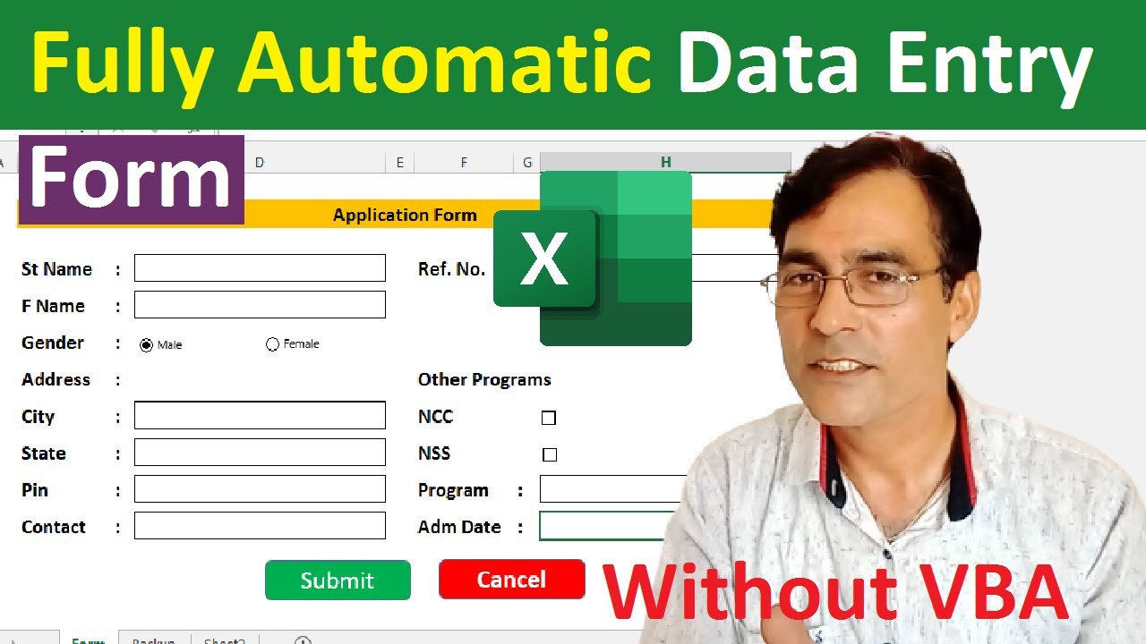 Fully Automatic Data Entry Software in Excel | Data entry form without user form and VBA Code