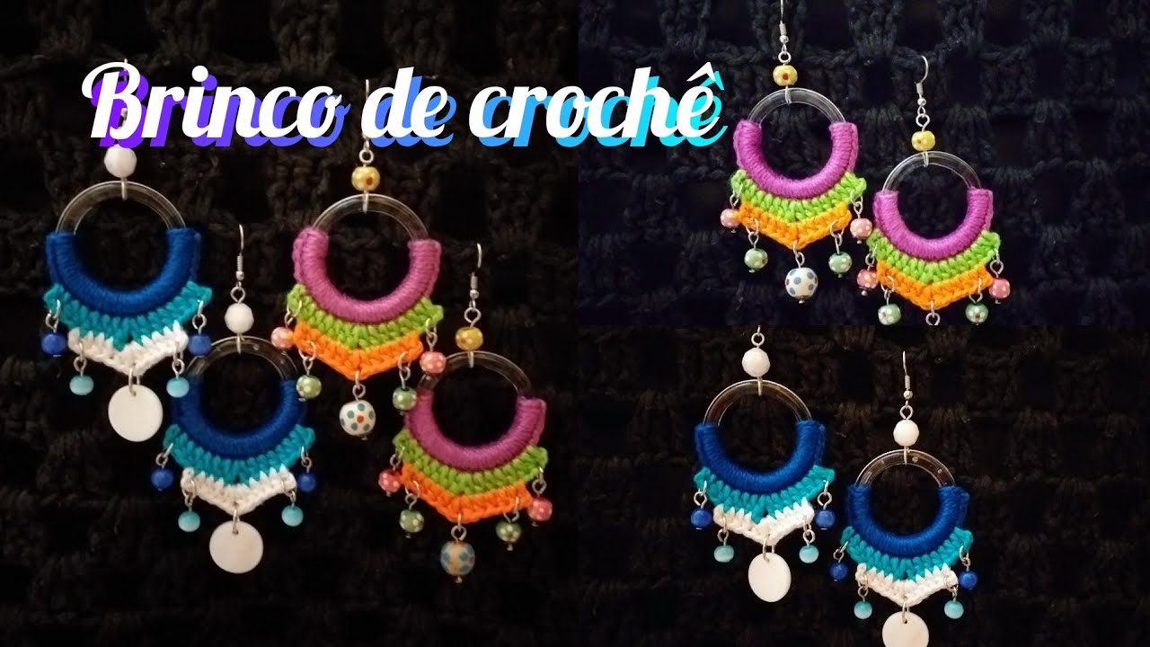 Brinco de crochê, tutorial passo a passo fácil e rápido de fazer 