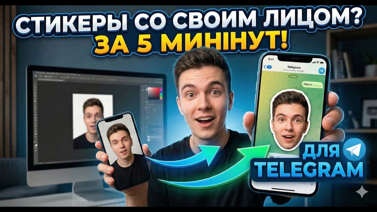 Делаем стикеры для Telegram со своим лицом за 5 минут. Пошаговый гайд.