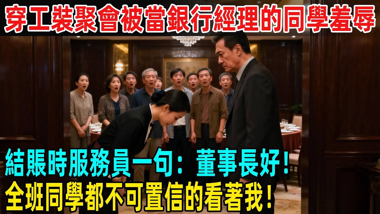 穿工裝聚會被當銀行經理的同學羞辱，結賬時服務員一句：董事長好，全班同學都不可置信的看著我！#故事頻道 #感人壹幕 #分享#老年生活 #人生感悟