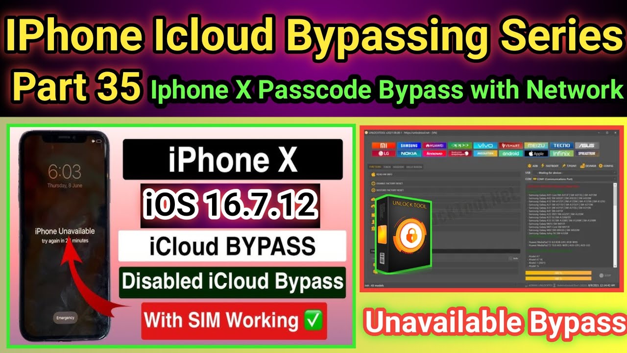 IPhone X unlock tool passcode bypass with sim working iOS 16.7.12 | Part-35 | 2025
