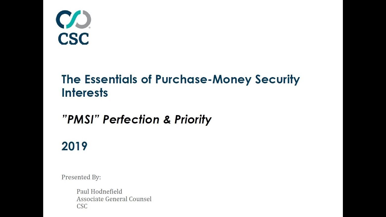 The Essentials of UCC Purchase Money Security Interests
