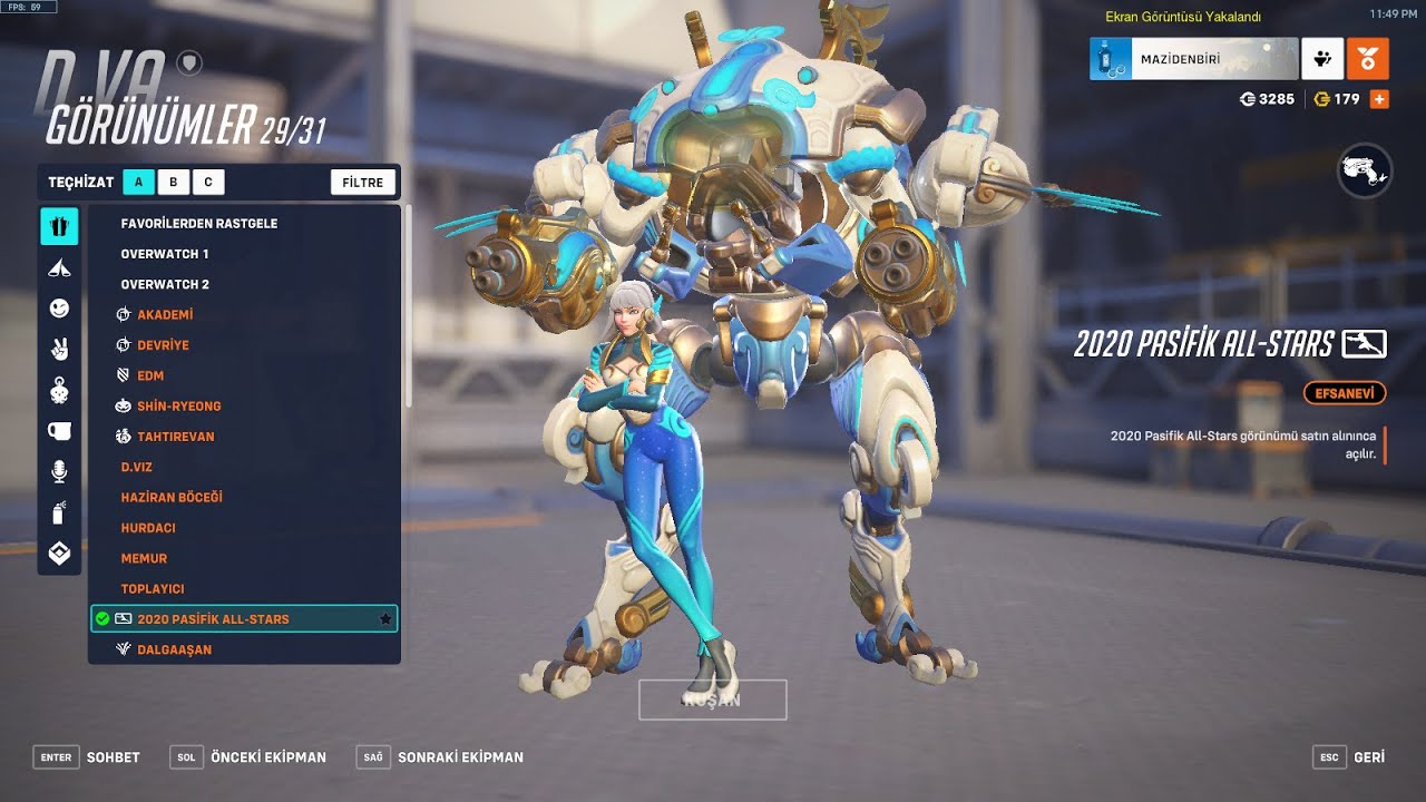 Overwatch 2 Tank Skins: 2020 Pacific All-Stars D.va, Midas Roadhog, Thunder Doomfist...