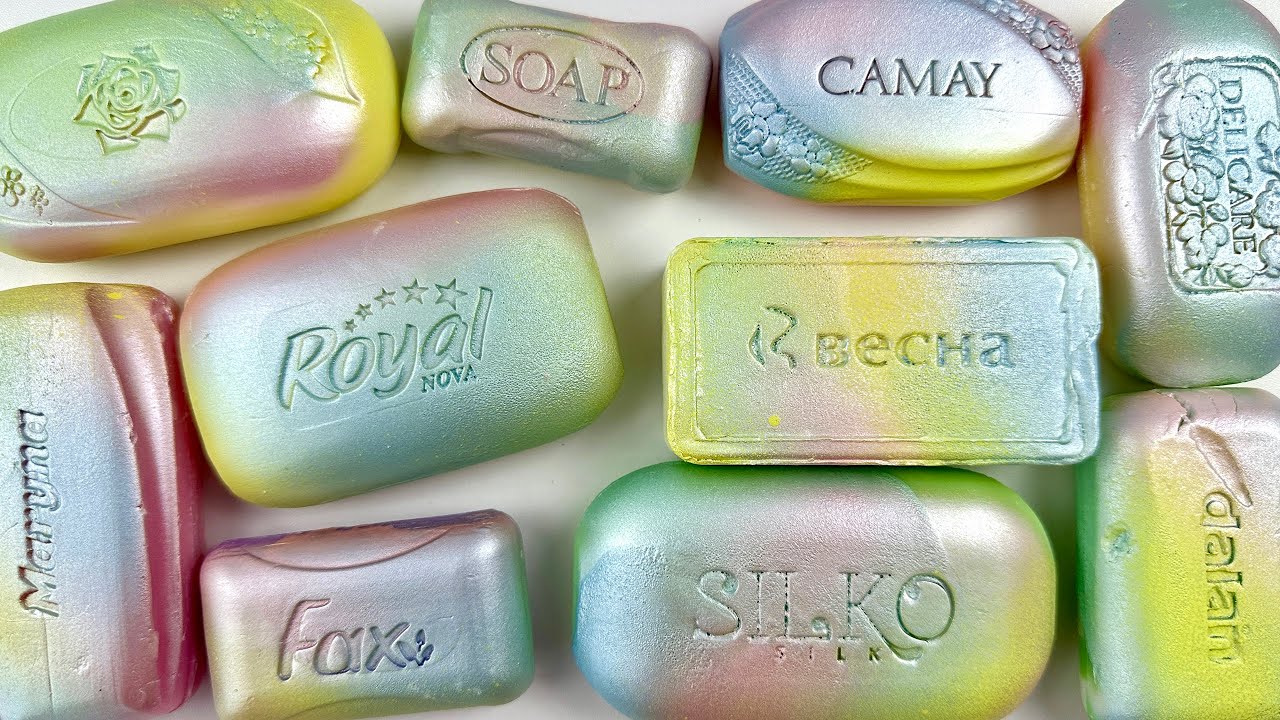 ASMR Carving colored soap. Soothing cutting soap | ASMR Soap.