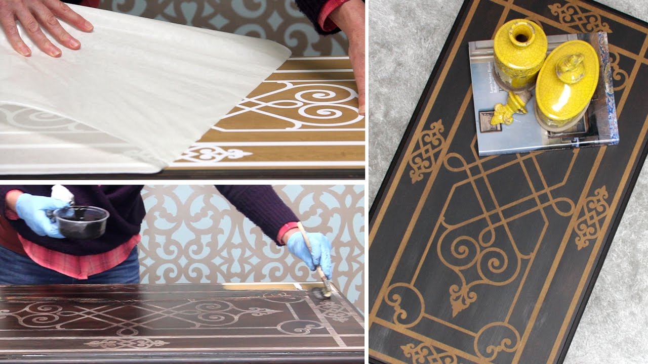 How to Stain & Seal an Inlaid Carved Wood Effect with Modello® Vinyl Stencils