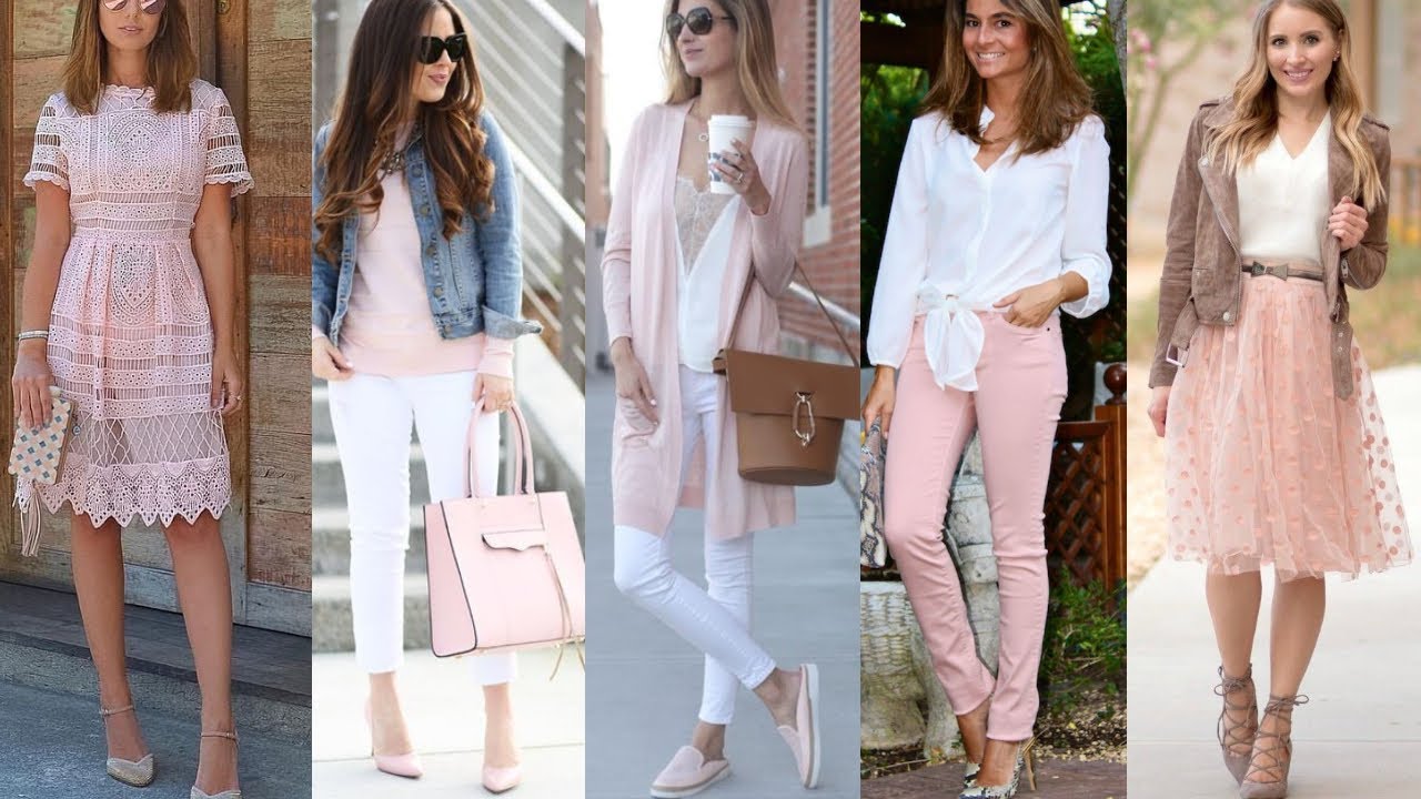 TENDENCIAS Y COMBINACIONES DE ROPA EN COLOR ROSA PASTEL / COMBINACIONES FINAS ELEGANTES Y FEMENINAS