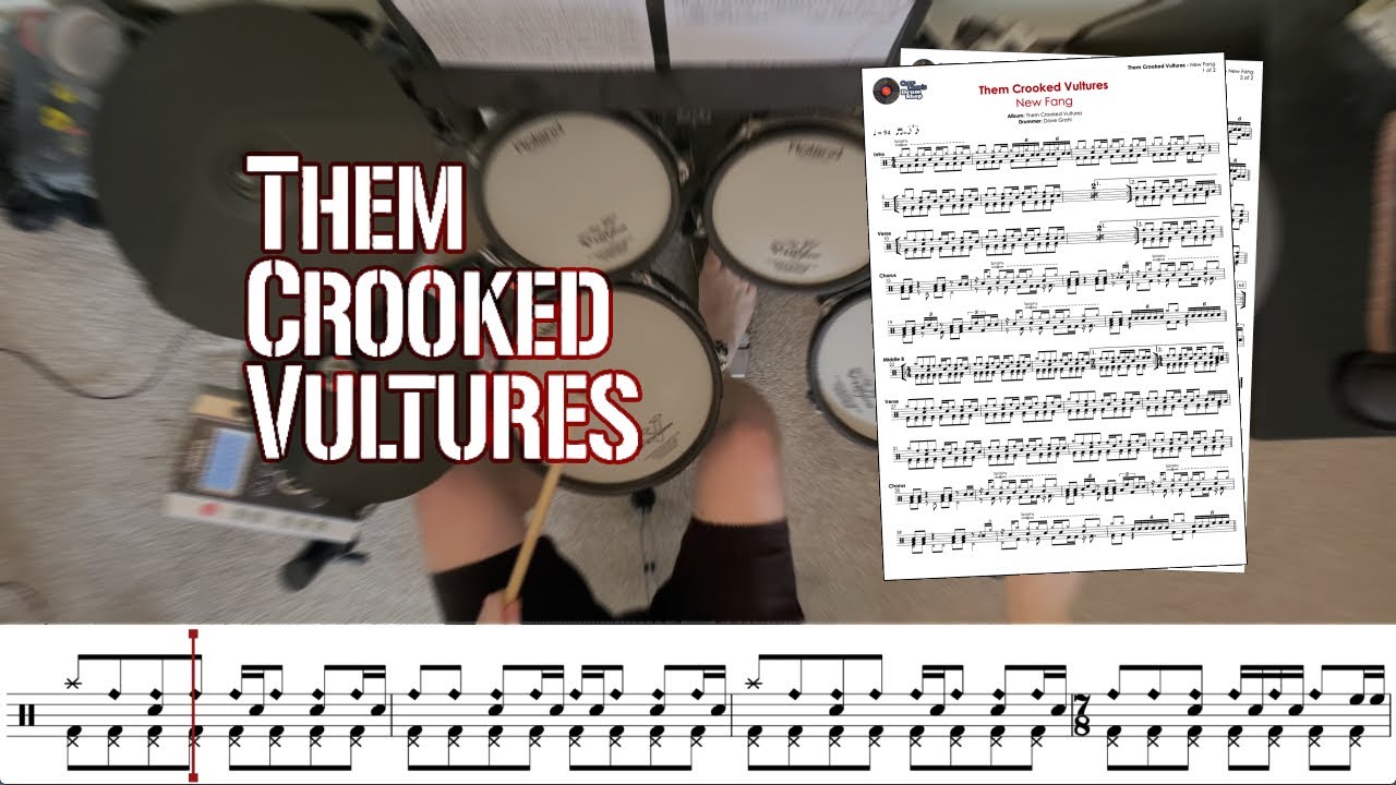 Them Crooked Vultures - New Fang  - Transcription Available - Drum Cover by Chef Cook