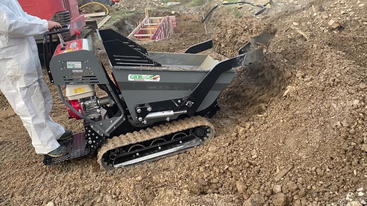 MOTOCARRIOLA CINGOLATA GIOR 600 PRO HONDA - CASSONE DUMPER con PALA AUTOCARICANTE -da Giordano Cairo