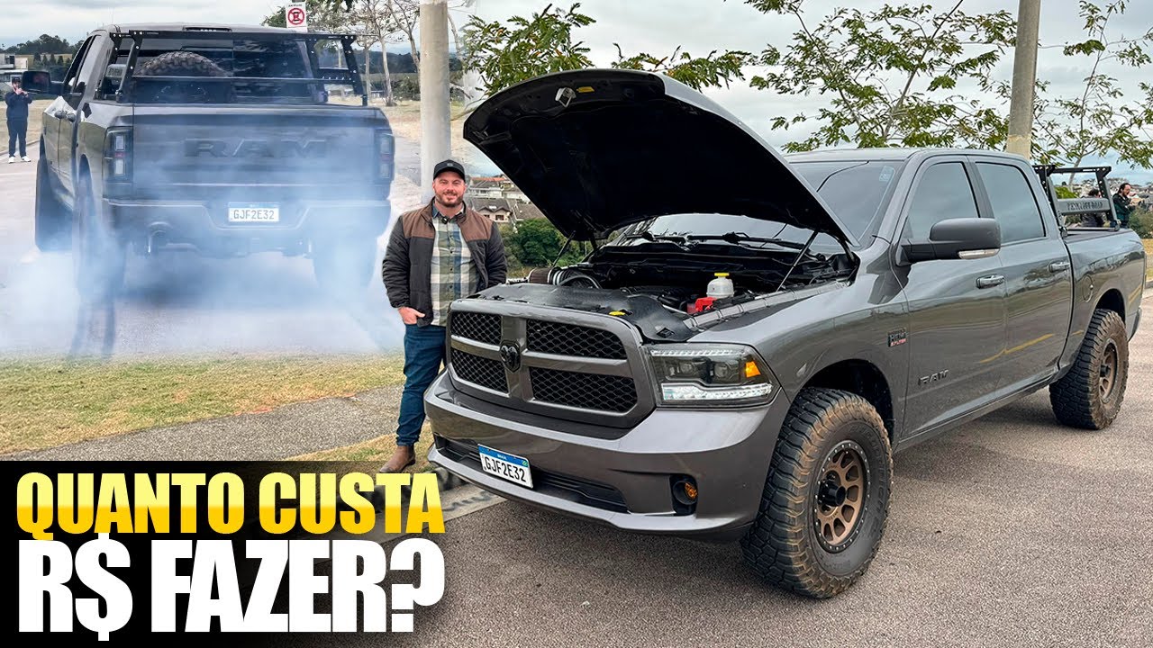 RAM CLASSIC COM SUPERCHARGER SAINDO DE LADO COM PNEU MUD 35