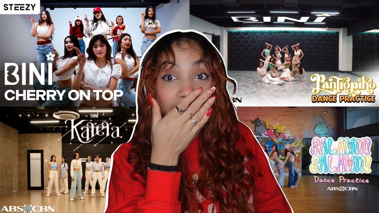 WATCHING BINI DANCE PRACTICES FOR THE FIRST TIME! | Karera , Salamin , Pantropiko & Cherry On Top