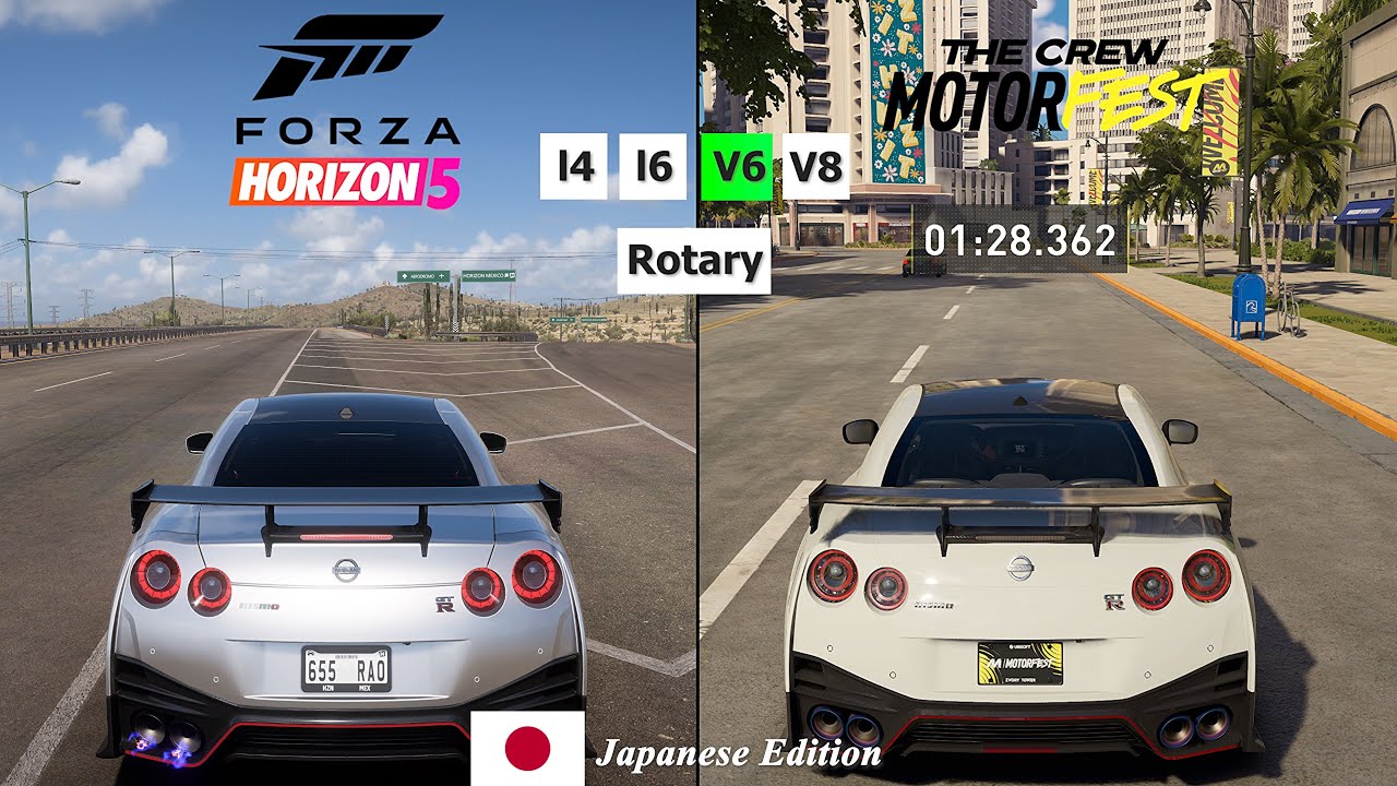 Forza Horizon 5 vs The Crew Motorfest | Cars Engine Sound Direct Comparison | Different Engine Types