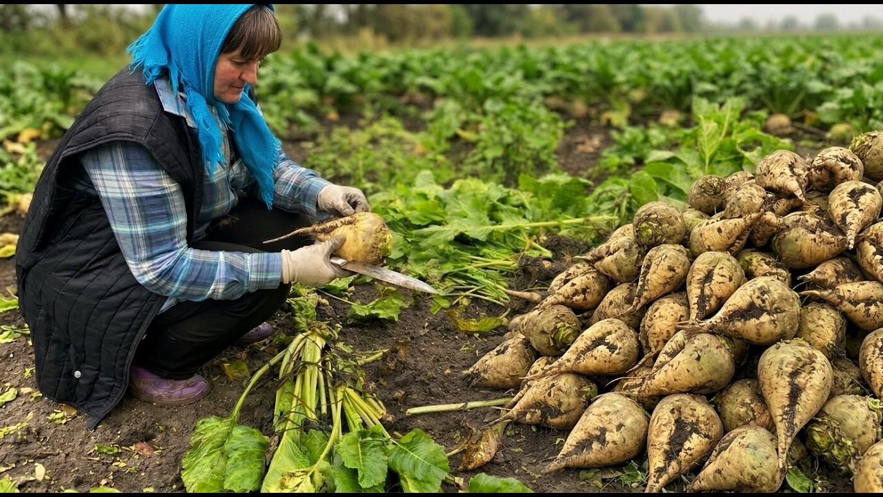 A Quiet Day in the Village| Harvesting Beets, Helping Mother, and Everyday