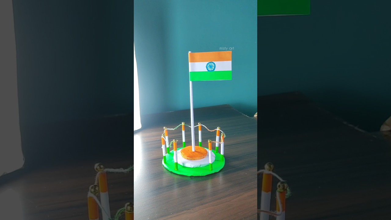 independence day national flag 🇮🇳making with paper #diy #shorts