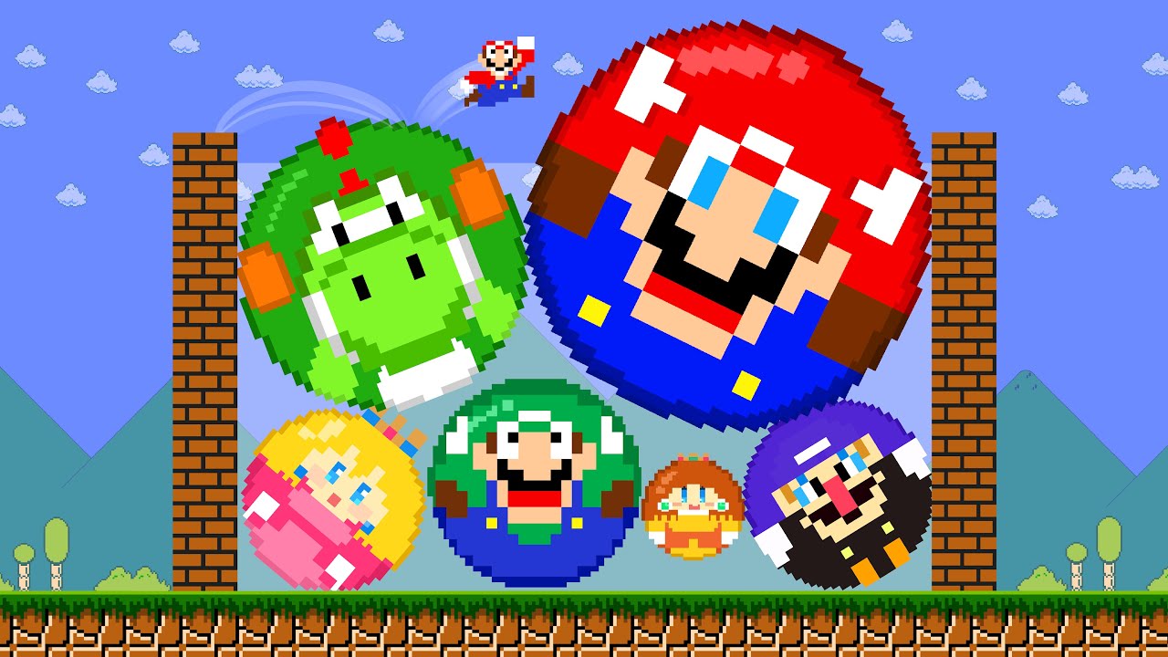 Mario vs the Watermelon Game but it Marble Race SUIKA Watermelon Calamity! | ADN MARIO GAME