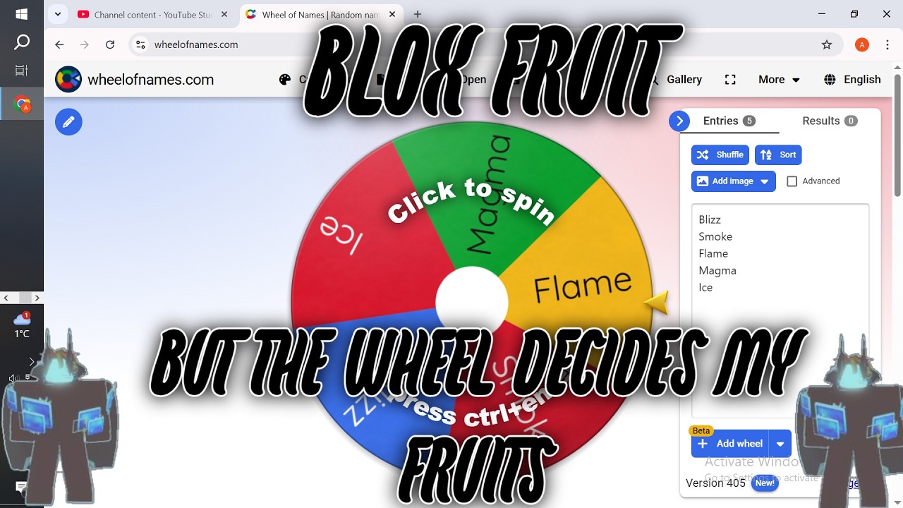 Blox fruits but THE WHEEL decides my fruit!