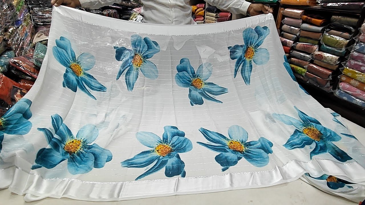 125Rs/-Chickpet Bangalore Wholesale Budget Sarees/Dailywear,Fancy Work,Chiffon Sarees/Best Shopping