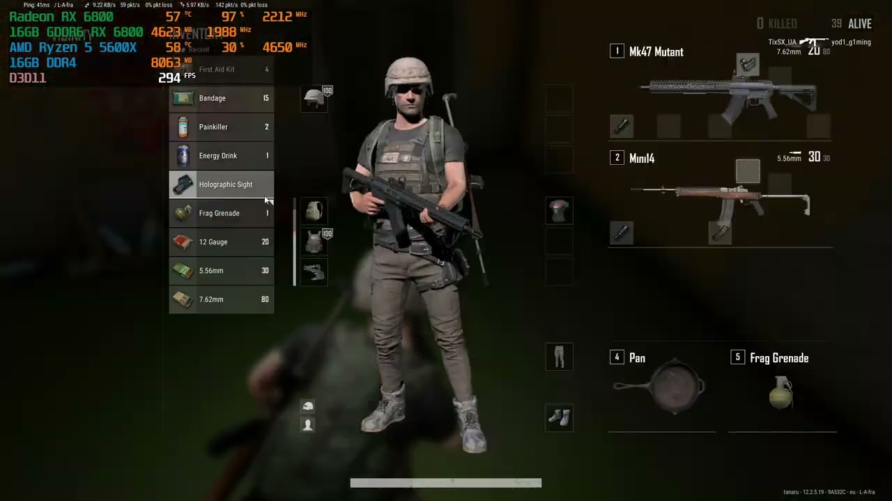 PUBG - RX 6800  Ryzen 5 5600X