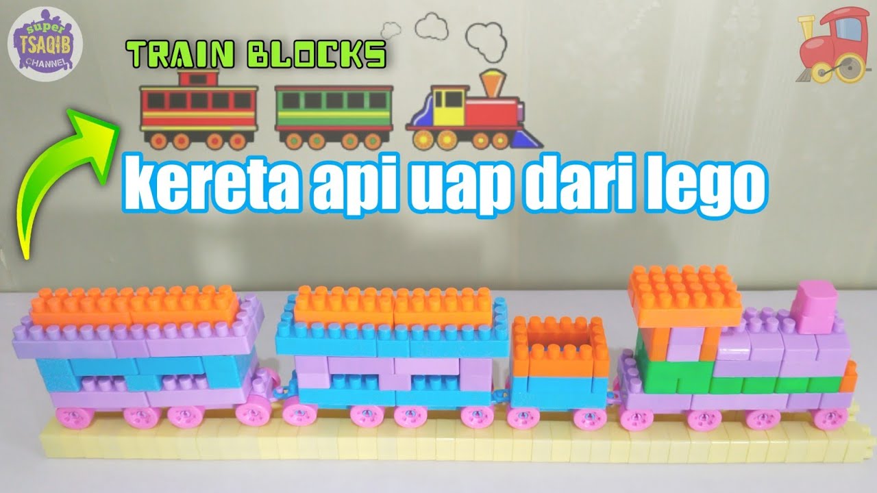 Membuat miniatur kereta api uap dari Lego [ building blocks train ]