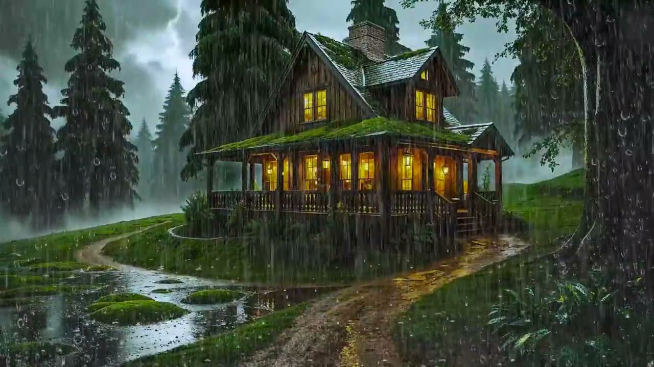 Thunderstorm Rain Ambience ⛈️ | Dark Screen for Deep Sleep