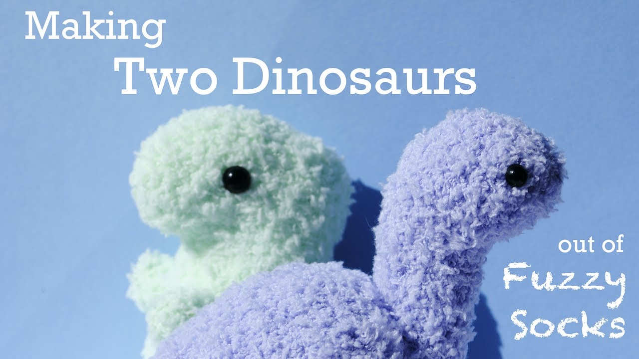 How to Make 2 Types of Fuzzy Sock Dinosaurs | T-Rex and Brachiosaurus