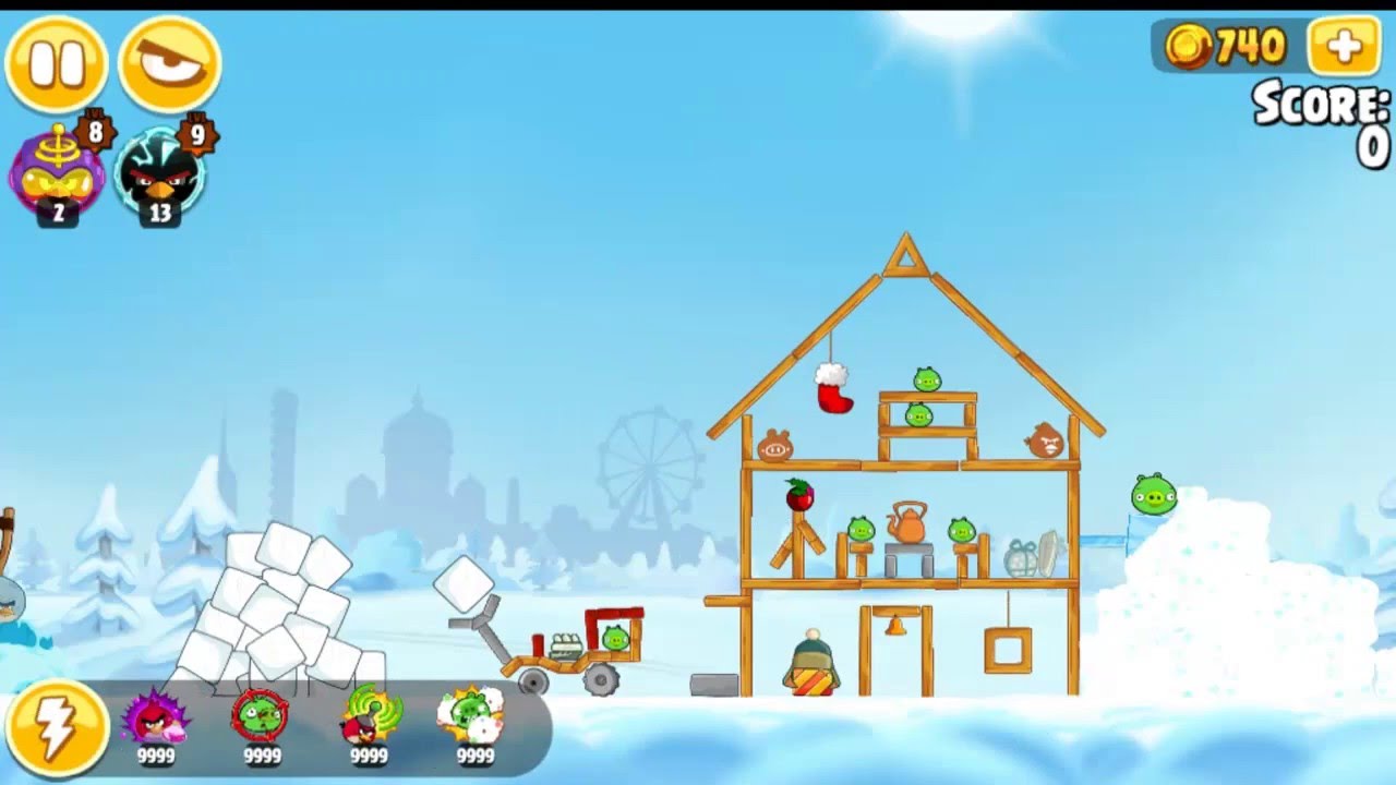 Angry Birds Seasons On Finn ice All levels
