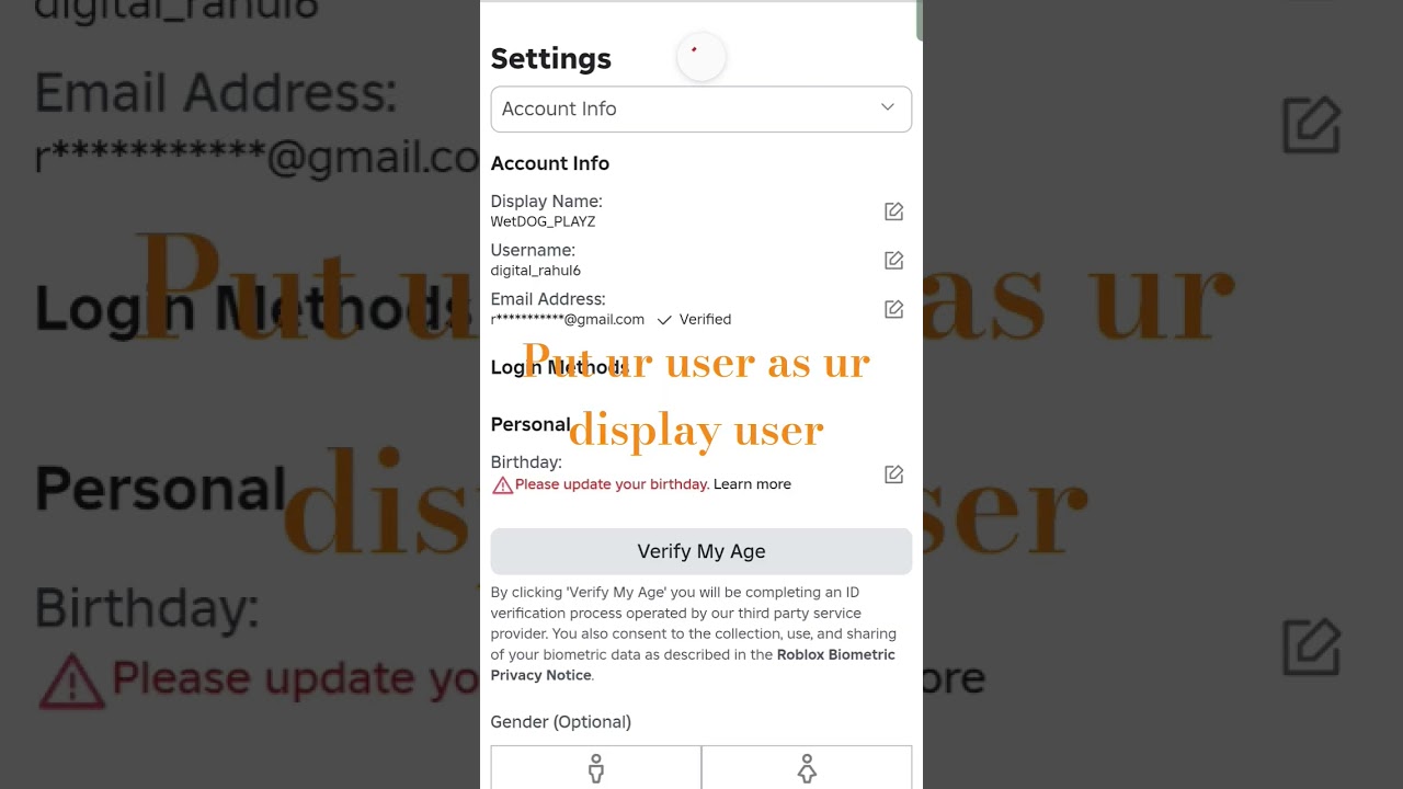 How to change your display user without waiting 7 days! #roblox #tutorial