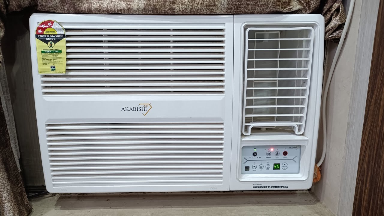 AKABISHI (MITSUBISHI) WINDOW AC 1.5 TON 3 STAR REVIEW TEMPERATURE 30°C TEST RUN #like and subscribe😊
