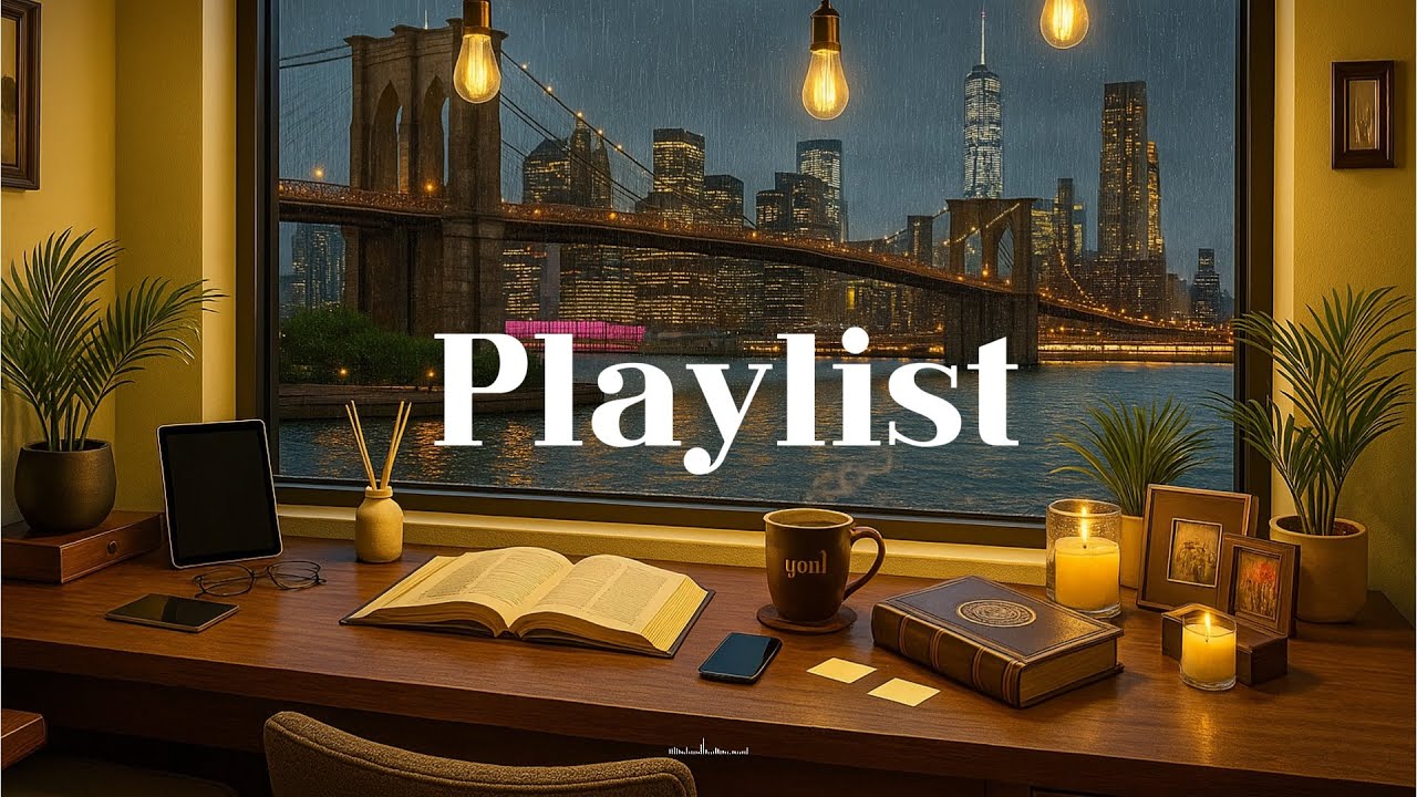Cozy Jazz Piano in Brooklyn Rain  Warm Winter Café Ambience, No Ads – Relax & Study Music