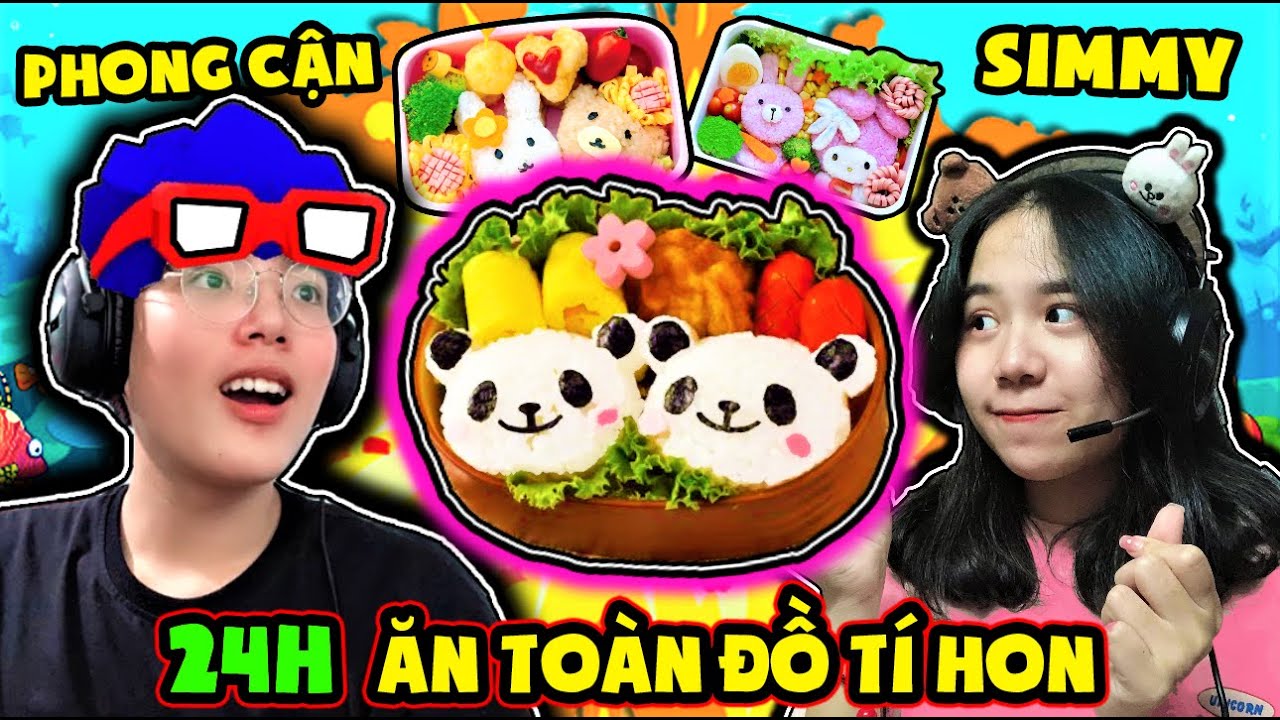 PHONG CẬN VÀ HERO TEAM THỬ THÁCH 24 GIỜ ĂN TOÀN ĐỒ ĂN TÍ HON CÙNG MÈO SIMMY VÀ BẠN GÁI SAMMY