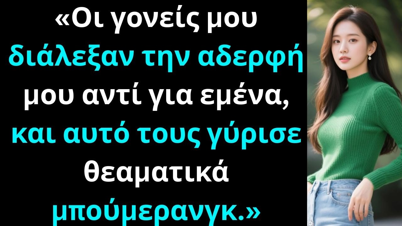 «Οι γονείς μου επέλεξαν την αδερφή μου αντί για εμένα, και αυτό τους γύρισε εντυπωσιακά μπούμερανγκ.
