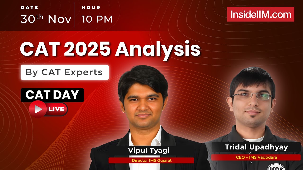 CAT 2025 Detailed Analysis Ft. IMS Experts |  Vipul  Sir & Tridal Sir | Difficulty & Cutoffs