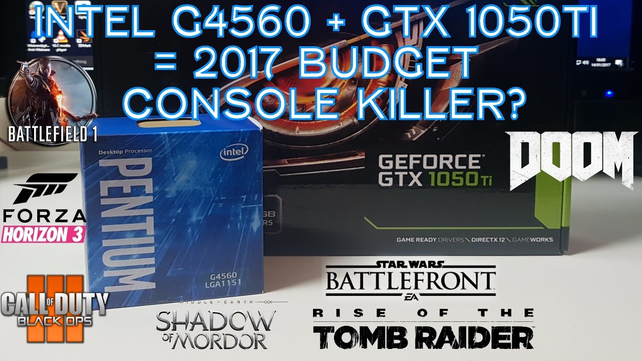 Intel G4560 + GTX 1050 Ti  - 1080p Ultra Gaming Benchmarks - 7 Games Tested
