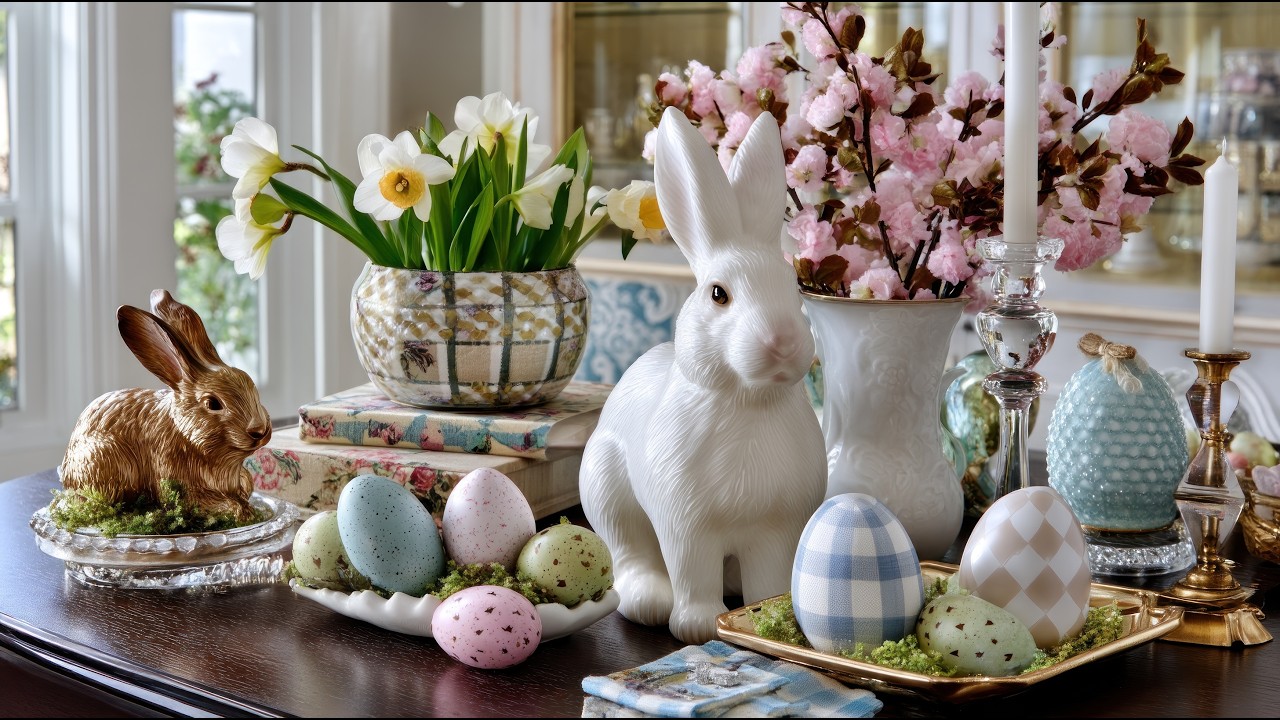Pastel Easter Home Decor 2026 🌸 Elegant Shabby Chic with Gingham & Bunnies