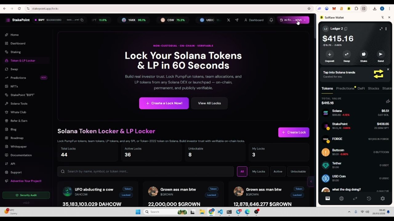 How to Lock Solana Tokens & LP in 60 Seconds | StakePoint.app Token Locker