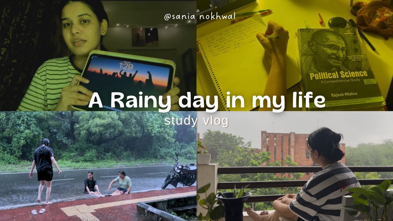 A Day in My Life as a Student in India 🌧️ | productive day, Hostel life at JNU, study vlog