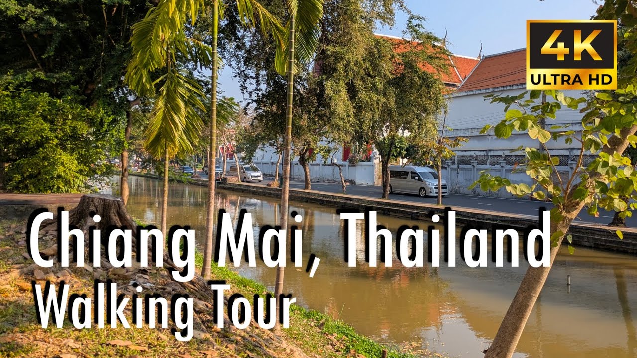 【4K】Chiang Mai, Thailand Walking Tour | Complete Moat Walk (เดินถนนคน, เชียงใหม่)