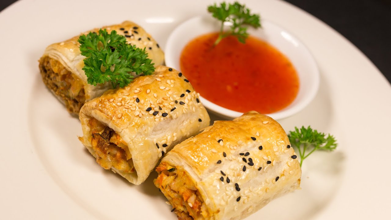 Easy Vegetarian Sausage Rolls Recipe Demonstration - Cooking With Mina